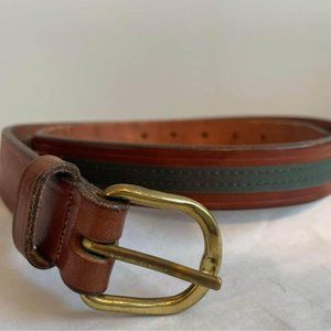 Tory Brown Leather Belt Size 32 Equestrian Buckle Detail
